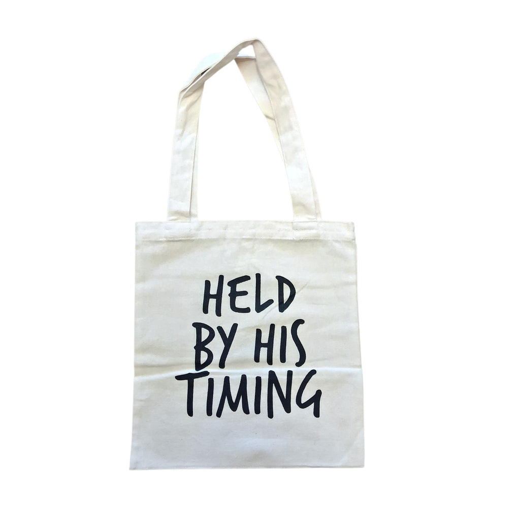 Held By His Timing Tote